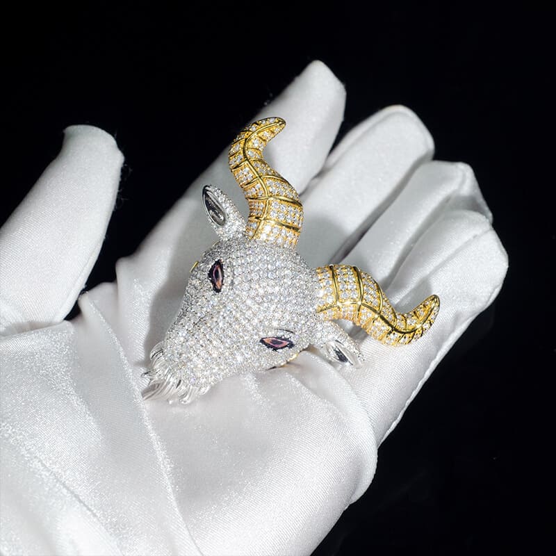 Iced Out VVS Moissanite Goat Hip Hop Rings