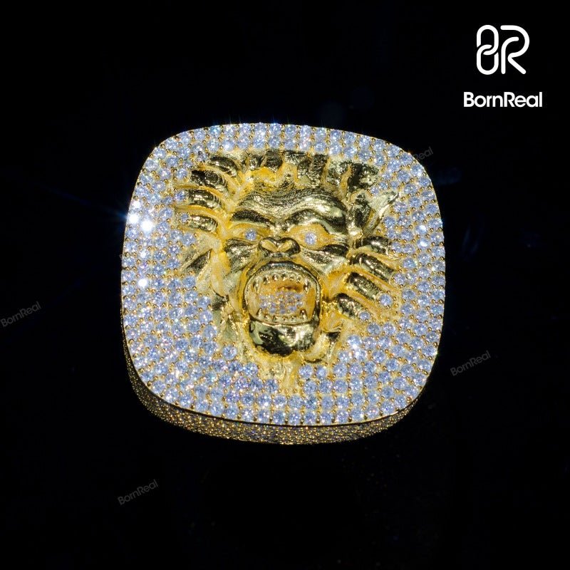 Iced Out VVS Moissanite Hip Hop Ring 925 Silver 18K Gold Plated