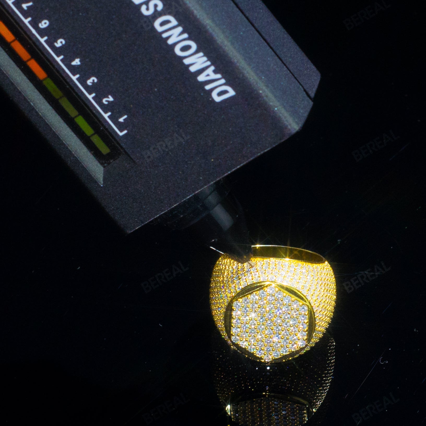 Iced Out VVS Moissanite Yellow Gold Letter Ring Men Custom 925 Silver 10K/14K/18K Real Gold Diamond Rapper Jewelry