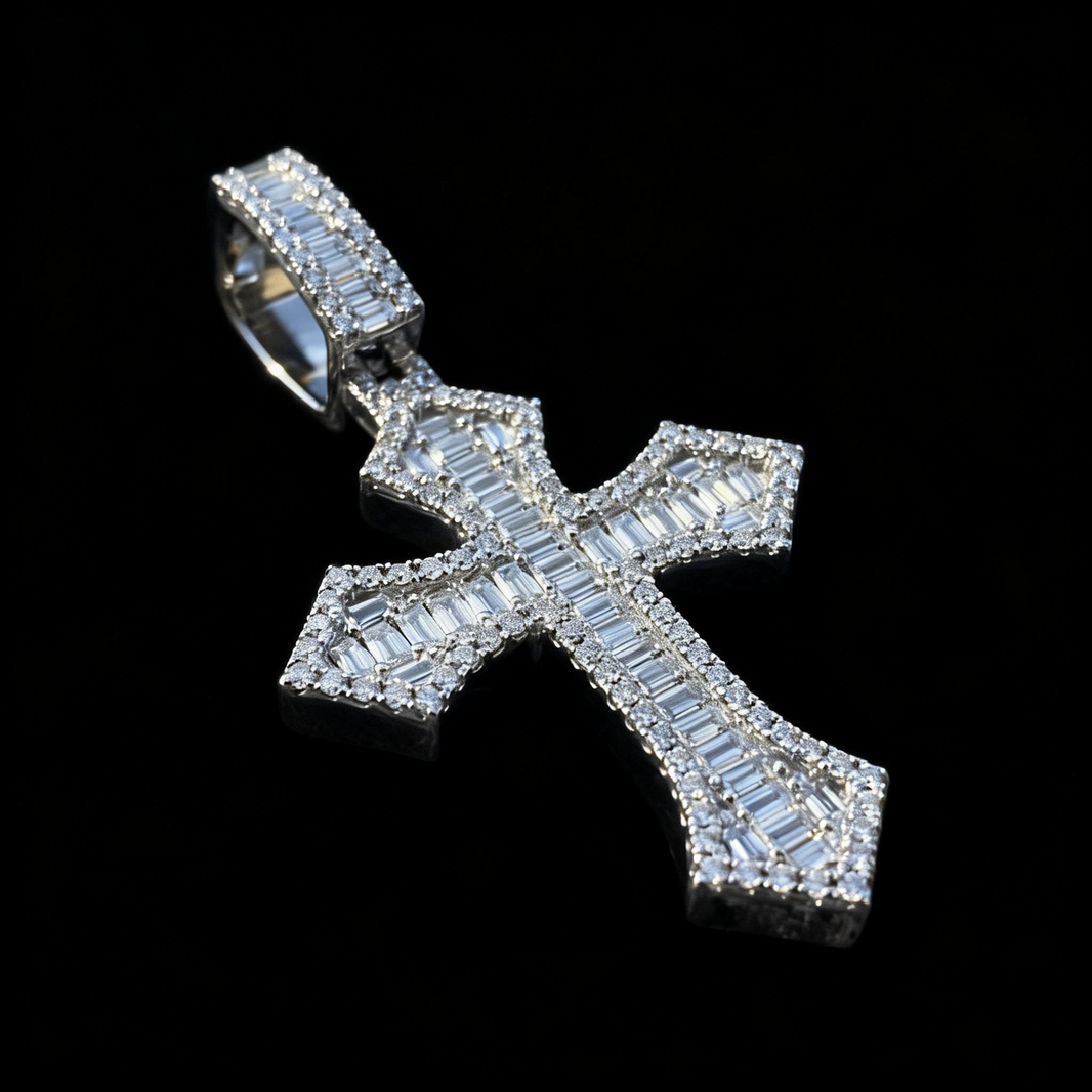 Cold Faith Cross Pendant 925 Silver Jewelry