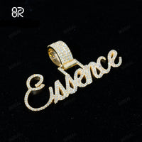 (2 Pcs)Custom 2" Iced Letter Pendant Set — Moissanite | 925 Silver