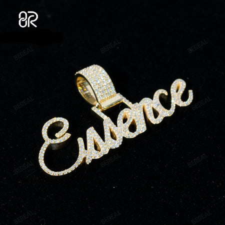 (2 Pcs)Custom 2" Iced Letter Pendant Set — Moissanite | 925 Silver