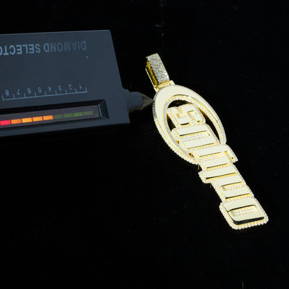 (2 Pcs)Custom 2" Vertical Letter Pendant Set — Moissanite | 925 Silver