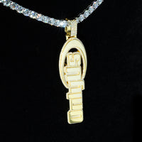 (2 Pcs)Custom 2" Vertical Letter Pendant Set — Moissanite | 925 Silver