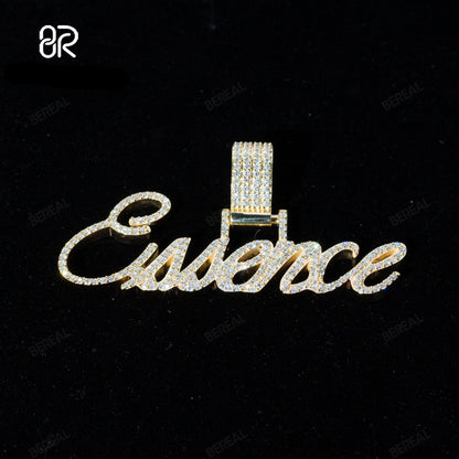 (2 Pcs)Custom 2" Iced Letter Pendant Set — Moissanite | 925 Silver