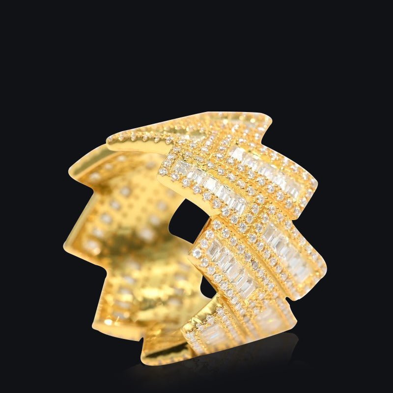 Luxury Custom Moissanite S925 Prong Cuban Ring