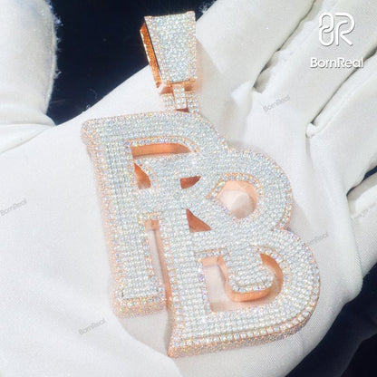 Luxury VVS Moissanite Custom Name Pendant Men Women Fine Jewelry