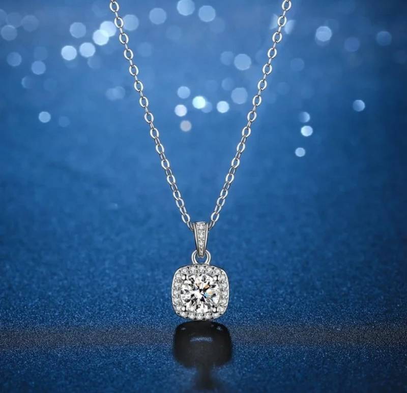 Moissanit Diamond 925 Silver Diamond Solitaire Pendant Custom 925 Silver 10K/14K/18K Real Gold Diamond Jewelry