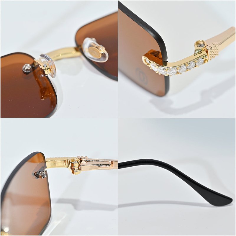 Moissanite Diamonds Sunglasses 18K Gold