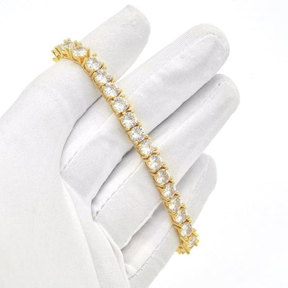 Moissanite Diamonds Tennis Bracelet 18K Yellow Gold