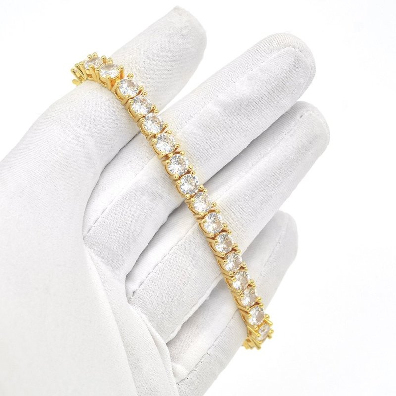 Moissanite Diamonds Tennis Bracelet 18K Yellow Gold