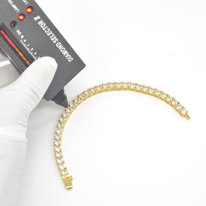 Moissanite Diamonds Tennis Bracelet 18K Yellow Gold