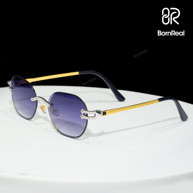 Moissanite Infinity Wayfarer Sunglasses 18K Gold