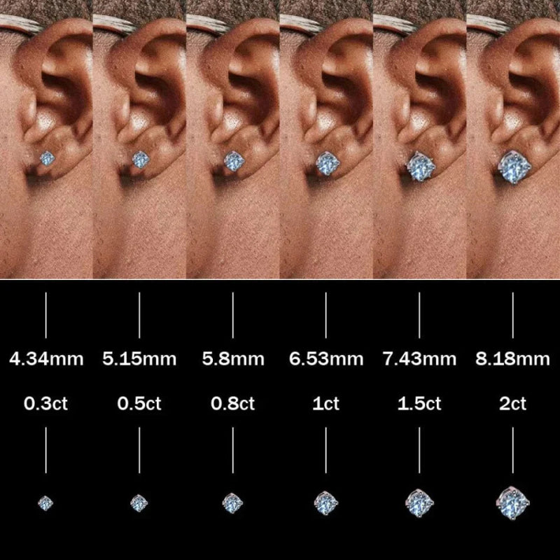 Moissanite S925 Cluster Layered Stud Earrings