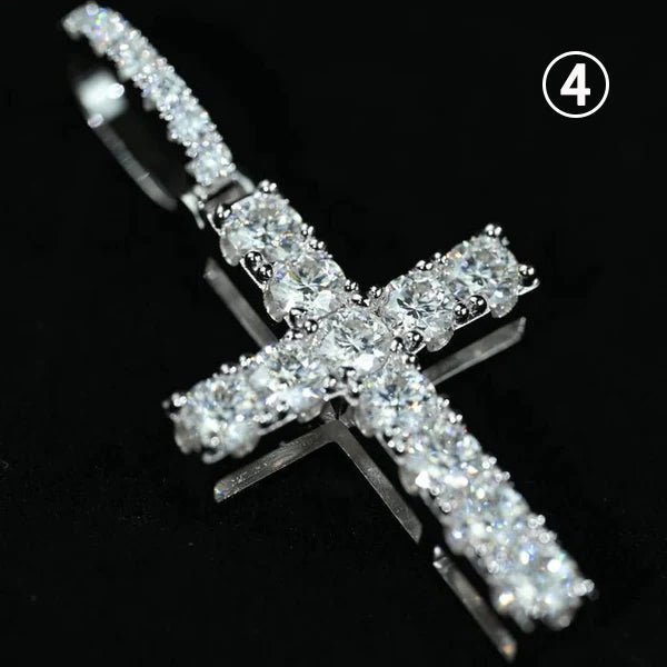 Pass Diamond Tester VVS 925 Moissanite Diamond Iced Out Christian Cross Pendant 1.5“