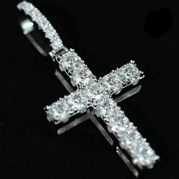 Fully Iced Classic Cross 925 Silver Jewelry