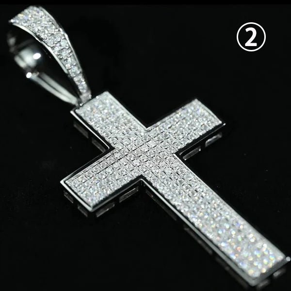 Pass Diamond Tester VVS 925 Moissanite Diamond Iced Out Christian Cross Pendant 1.5“