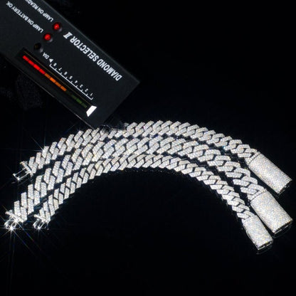 Pass Diamond Tester VVS Moissanite Diamond Cuban Link Bracelet
