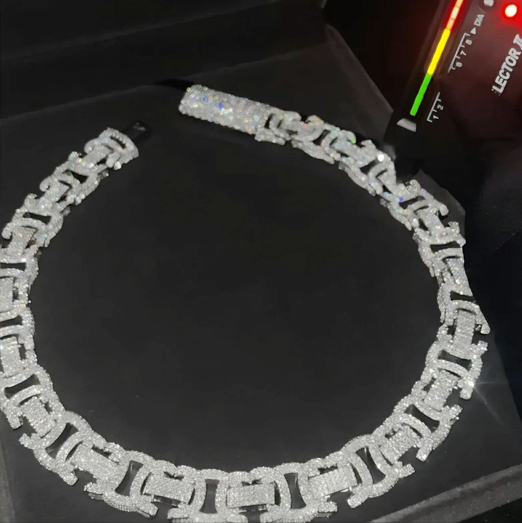 Pass Diamond Tester VVS Moissanite Miami Chain Hip Hop Iced Out Chain 18MM