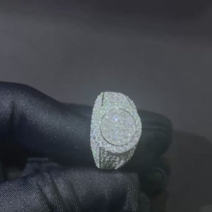 Iced Out VVS Moissanite Ring Men Custom 925 Silver 10K/14K/18K Real Gold Diamond Rapper Jewelry