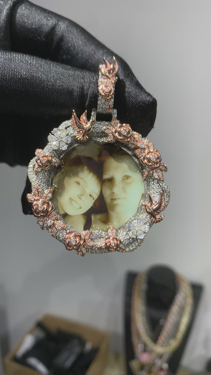 BornReal Wings & Roses Memory Pendant