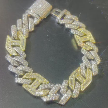 Custom Day Buckle 15mm Cuban Chain 925 Silver Cuban link Chain 10K/14K/18K Real Gold Lab Diamond Custom Hip Hop Jewelry