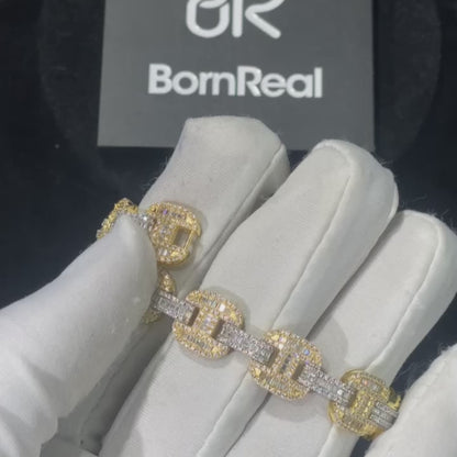 Square Ladder D Color Moissanite Cuban Bracelet 10K/14K/18K Real Gold Lab Diamond Custom Hip Hop Jewelry