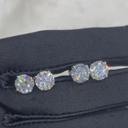 Anti-allergic High-Quality VVS Moissanite Diamond Stud Earrings 0.6-6CT For Gift（A Pair） 925 Silver 10K/14K/18K Real Gold Lab Diamond Custom Jewelry