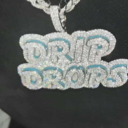 Custom Moissanite Hip Hop Chain Bling Diamond Drip Drops Name Pendant Custom 925 Silver 10K/14K/18K Real Gold Diamond Rapper Jewelry