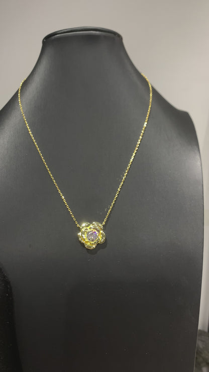 Rose Bloom Solitaire Pendant