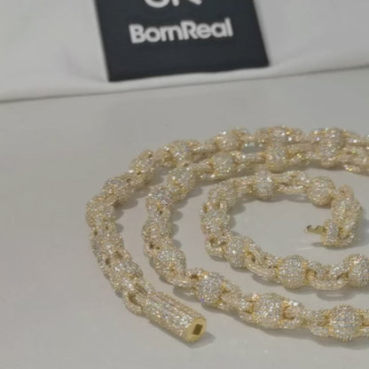 8MM VVS Moissanite Diamond 925 Silver Disco Ball Iced Out Rapper Chain 10K/14K/18K Real Gold Lab Diamond Custom Hip Hop Jewelry