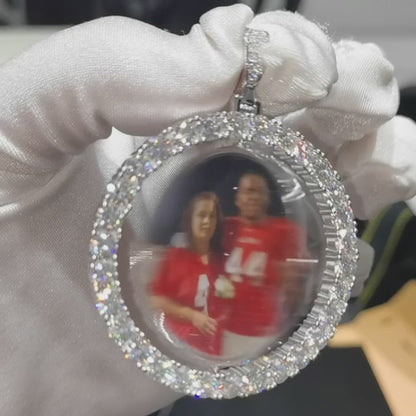 Custom Moissanite Memory Photo Commemorative Pendant – Ideal for Gifting Loved Ones and Friends Custom 925 Silver 10K/14K/18K Real Gold Diamond Rapper Jewelry