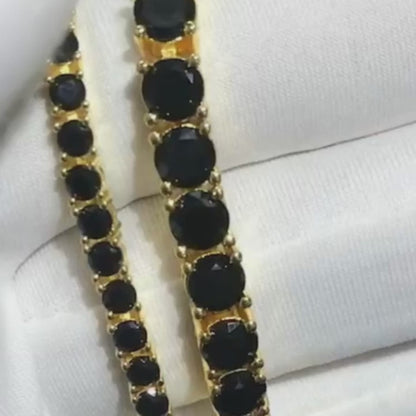 5MM Black Moissanite Tennis Bracelet Custom 925 Silver 10K/14K/18K Real Gold Diamond Rapper Jewelry