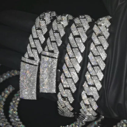 VVS Moissanite Cuban Link Chain 925 Sterling Silver  10K/14K/18K Real Gold Lab Diamond Custom Hip Hop Jewelry