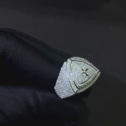 Custom Hip Hop Rings 925 Silver VVS Moissanite Diamomd Custom 925 Silver 10K/14K/18K Real Gold Diamond Rapper Jewelry