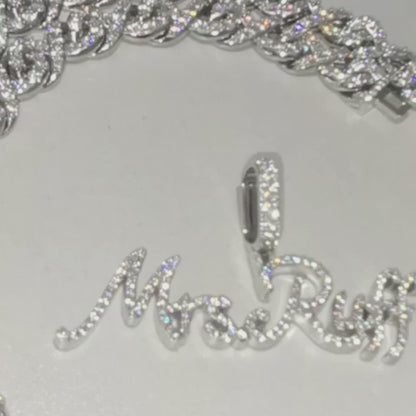 Custom Moissanite Hip Hop  chain Iced Out Name Pendant Custom 925 Silver 10K/14K/18K Real Gold Diamond Rapper Jewelry