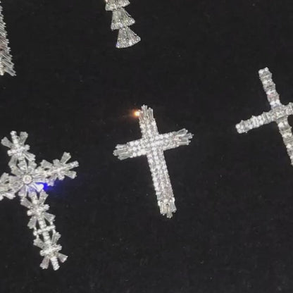 VVS 925 Moissanite Diamond  Iced Out Cross Pendant