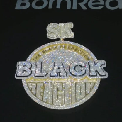 Custom Enamel Yellow Gold Moissanite Round Hip Hop Logo Pendant Custom 925 Silver 10K/14K/18K Real Gold Diamond Rapper Jewelry