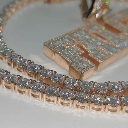 Custom Rose Gold Baguette Cut Moissanite Name Iced Out Falcon Pendant Custom 925 Silver 10K/14K/18K Real Gold Diamond Rapper Jewelry