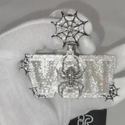 Custom Moissanite Iced Out Diamond Baguette Enamel Logo Chain Pendant Custom 925 Silver 10K/14K/18K Real Gold Diamond Rapper Jewelry