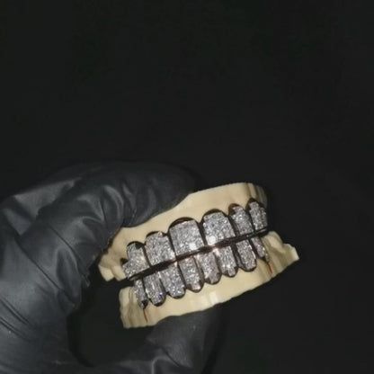Custom VVS Diamond Grillz Top OR BOTTOM Natural Princess Cut Invisible Setting Iced Out Moissanite Grillz