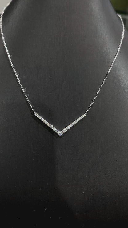 Chevron V-Bar Pendant Necklace