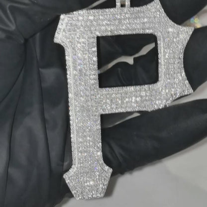 Custom Moissanite Initial P Chain  Hip Hop Letter Pandent Custom 925 Silver 10K/14K/18K Real Gold Diamond Rapper Jewelry