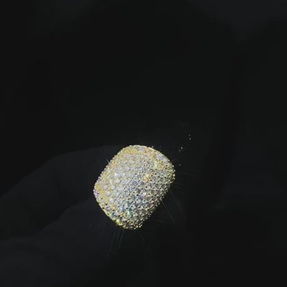 Yellow Gold VVS Moissanite Fashion Men's Hip Hop Ring Fine Jewelry