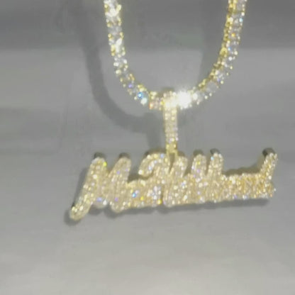 Custom Moissanite Hip Hop Chain Yellow Gold Name Pendant For Men Custom 925 Silver 10K/14K/18K Real Gold Diamond Rapper Jewelry