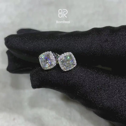 Iced Out Stud Earrings 925 Silver Custom Jewelry