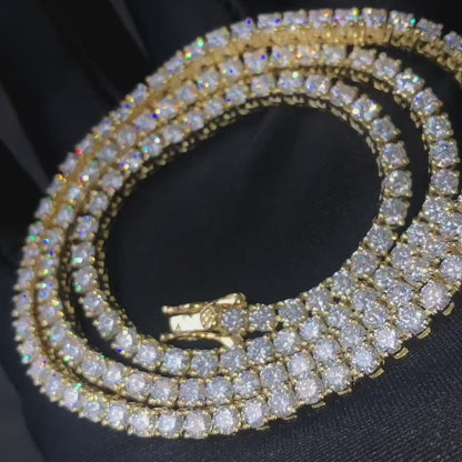 Custom 3MM 10K Solid Gold VVS Moissanite Tennis Chain 10K/14K/18K Real Gold Lab Diamond Custom Hip Hop Jewelry