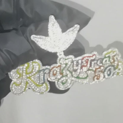 Multicoloured Iced Out Moissanite Silver Enamel Name Rapper Pendant Custom 925 Silver 10K/14K/18K Real Gold Diamond Rapper Jewelry
