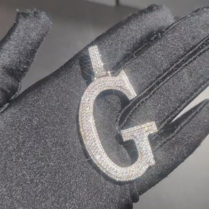 Custom Iced Out A to Z Initial Hip Hop Iced Out Moissanite Letter Pendant  Custom 925 Silver 10K/14K/18K Real Gold Diamond Rapper Jewelry
