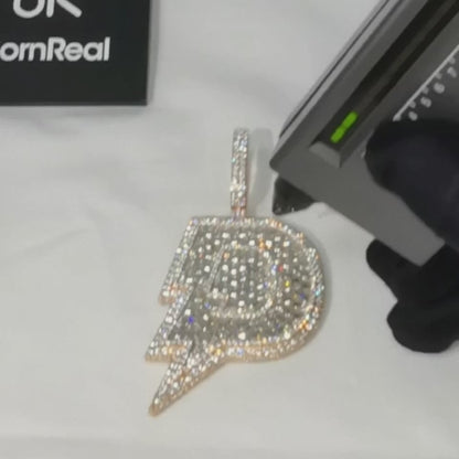 Baguette Mix Inlay Rose Gold Hip Hop Moissanite Classic Initial D Pendant Custom 925 Silver 10K/14K/18K Real Gold Diamond Rapper Jewelry